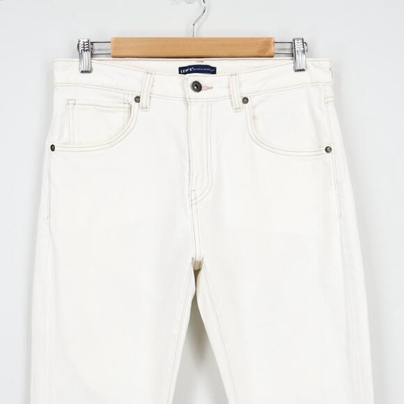 Levi's Made & Crafted Slim Crop Hand Beaded Straight Leg Jean In White Size 30 - Picture 3 of 10